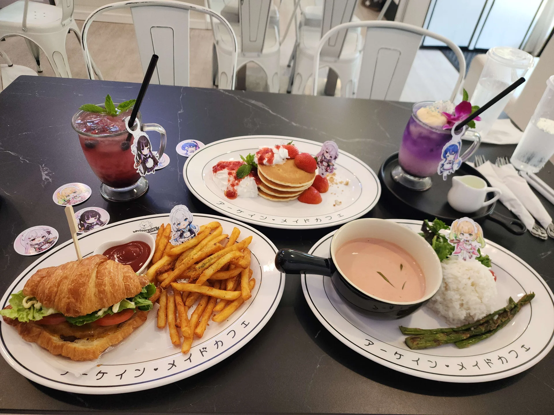 Custom made dishes representing the talents